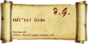 Hüttl Gida névjegykártya